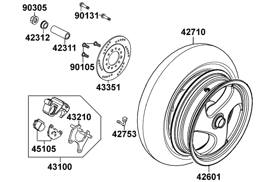 F08 Rear Wheel parts diagram
