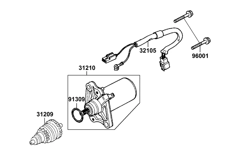 E04 Starting Motor parts diagram