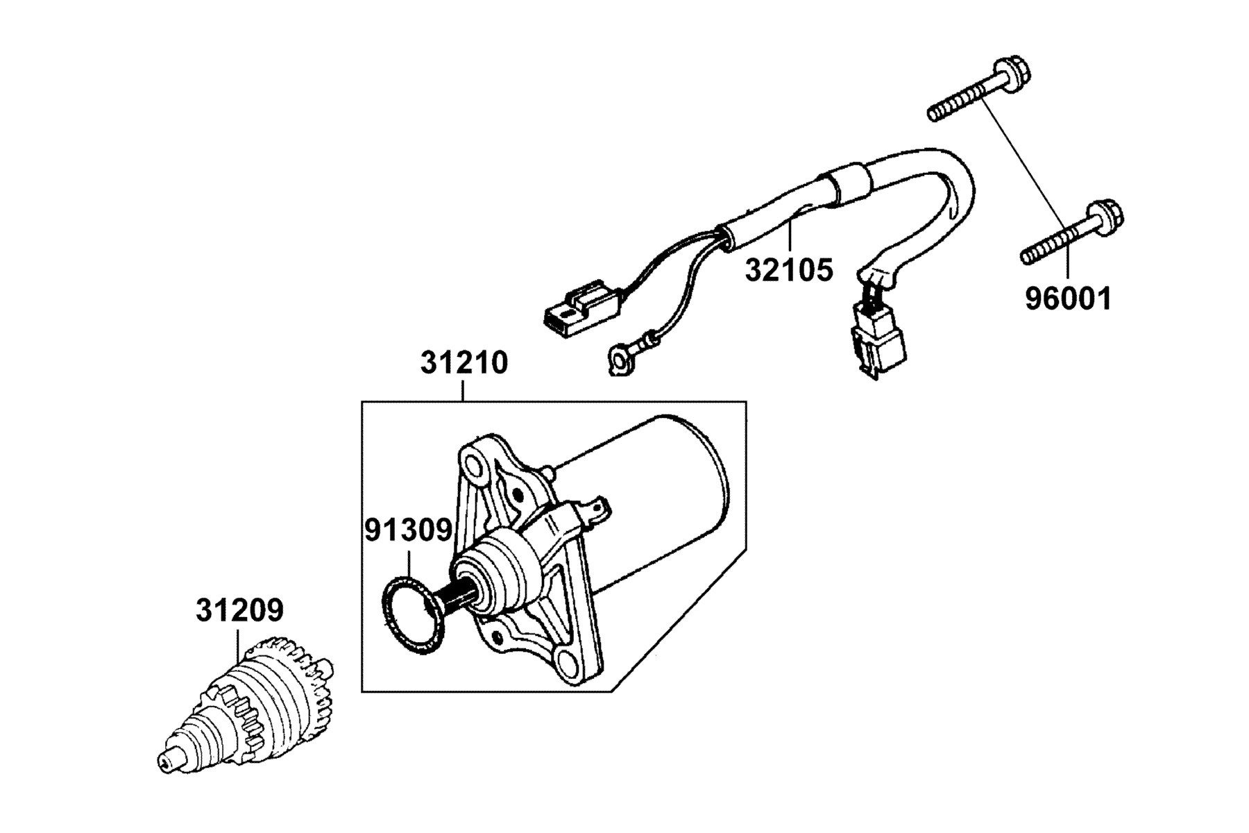 KYMCO SUPER 9S (2004-2006) Starting Motor parts diagram