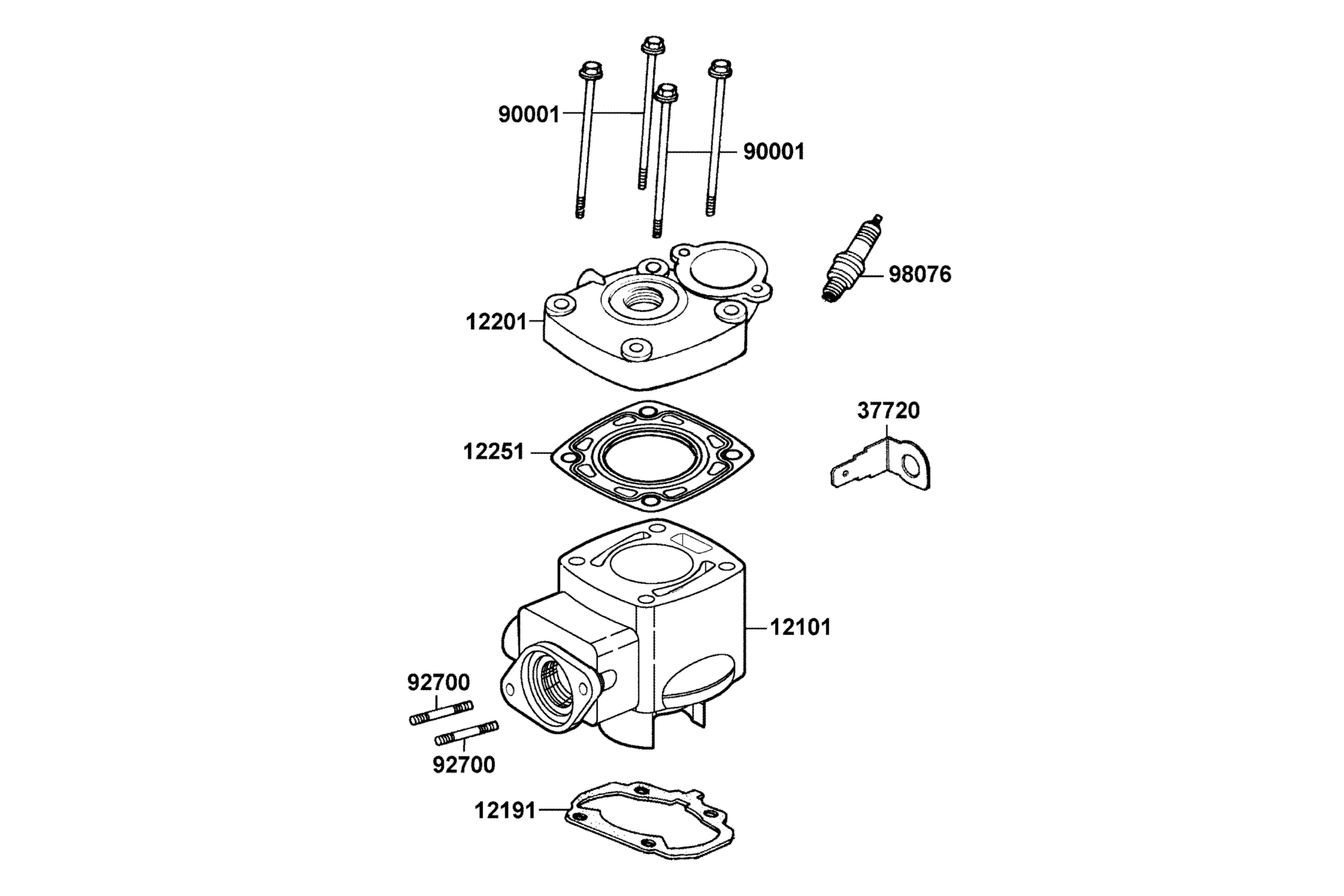 KYMCO SUPER 9S (2004-2006) Cylinder Head Cover and Cylinder Head parts diagram