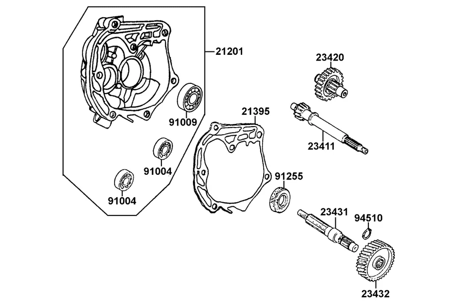 E08 Transmission parts diagram