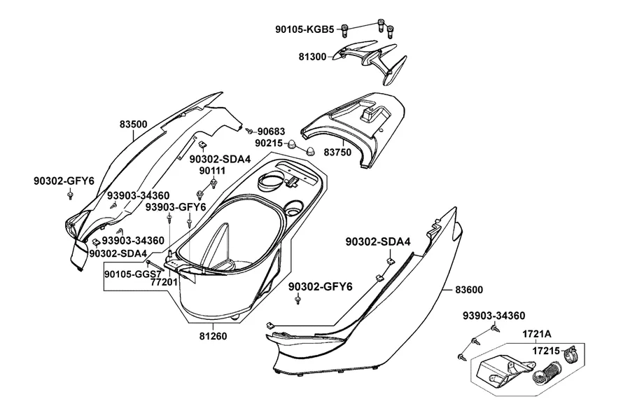 F13 Body Cover and Luggage Box parts diagram