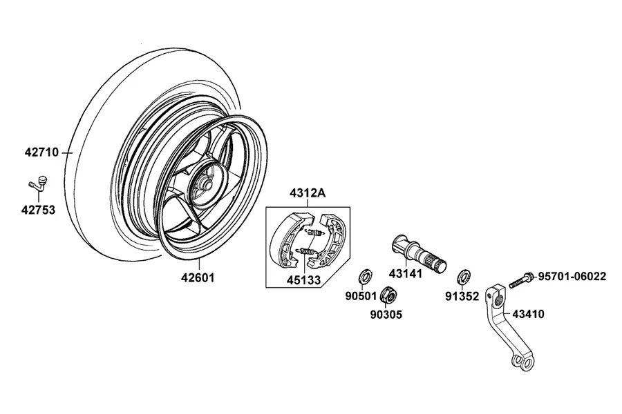 F08 Rear Wheel parts diagram