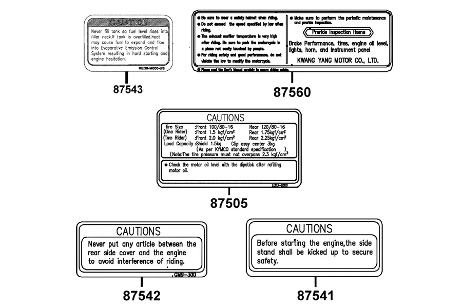 F23 Caution Label parts diagram