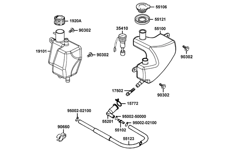 F12 Oil Tank parts diagram