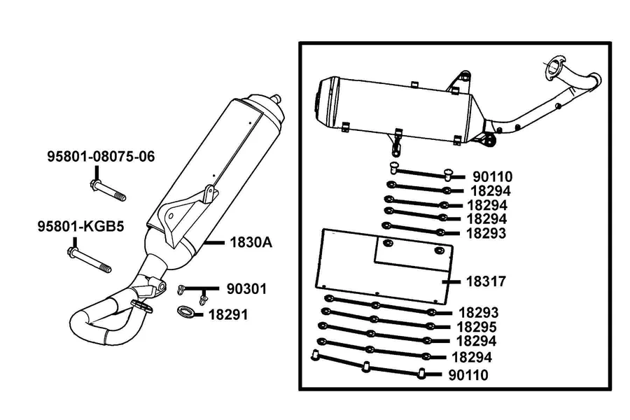 F15 Exhaust Muffler parts diagram
