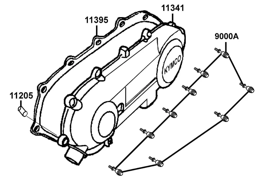 E05 Left Crankcase Cover parts diagram