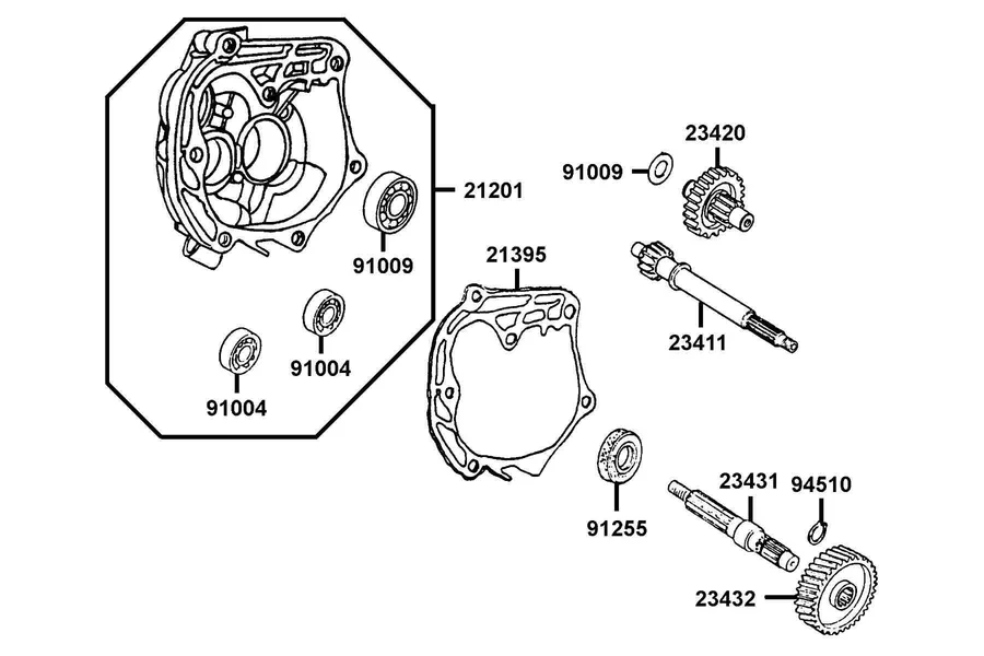 E08 Transmission parts diagram