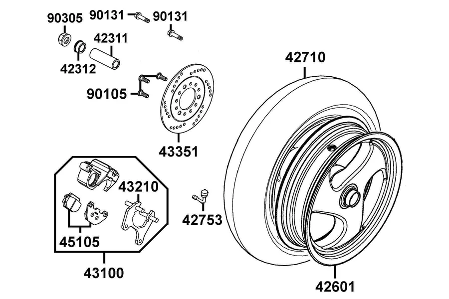 F08 Rear Wheel parts diagram