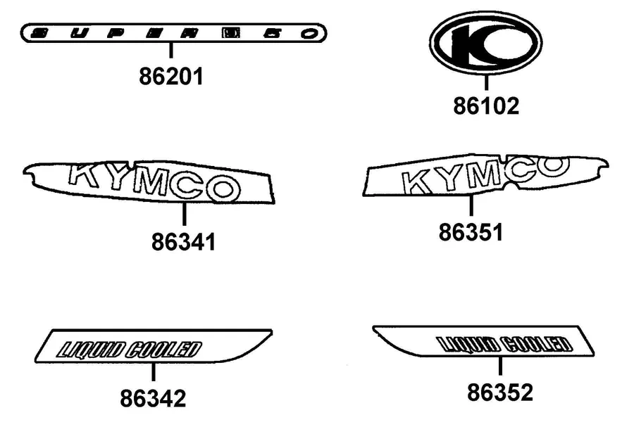F23 Emblem and Stripe parts diagram