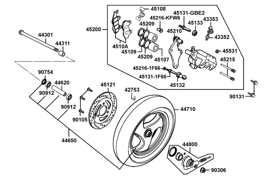 F07 Front Wheel parts diagram
