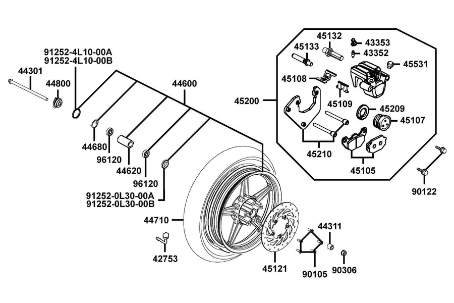 F07 Front Wheel parts diagram