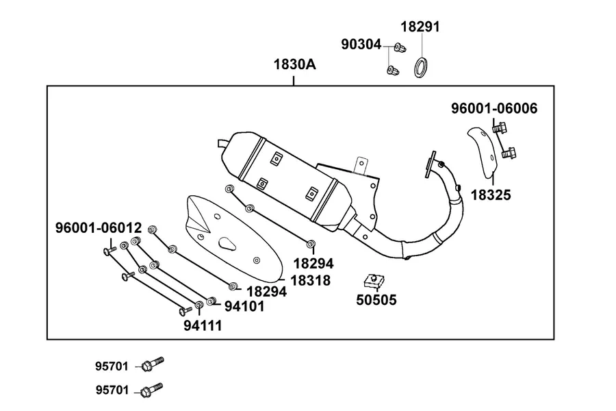 F15 Exhaust Muffler parts diagram