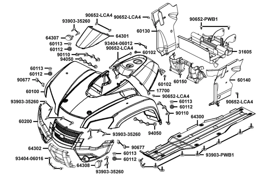 F05 Fender Front parts diagram