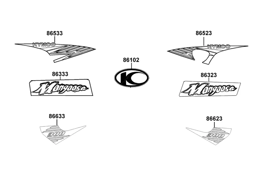 F25 Emblem and Stripe parts diagram