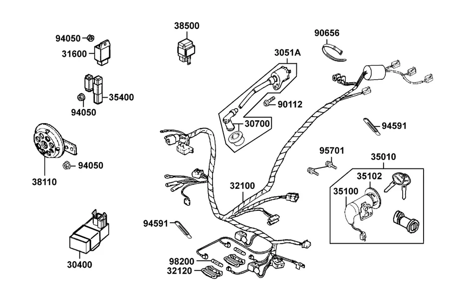 F19 Wire Harness parts diagram