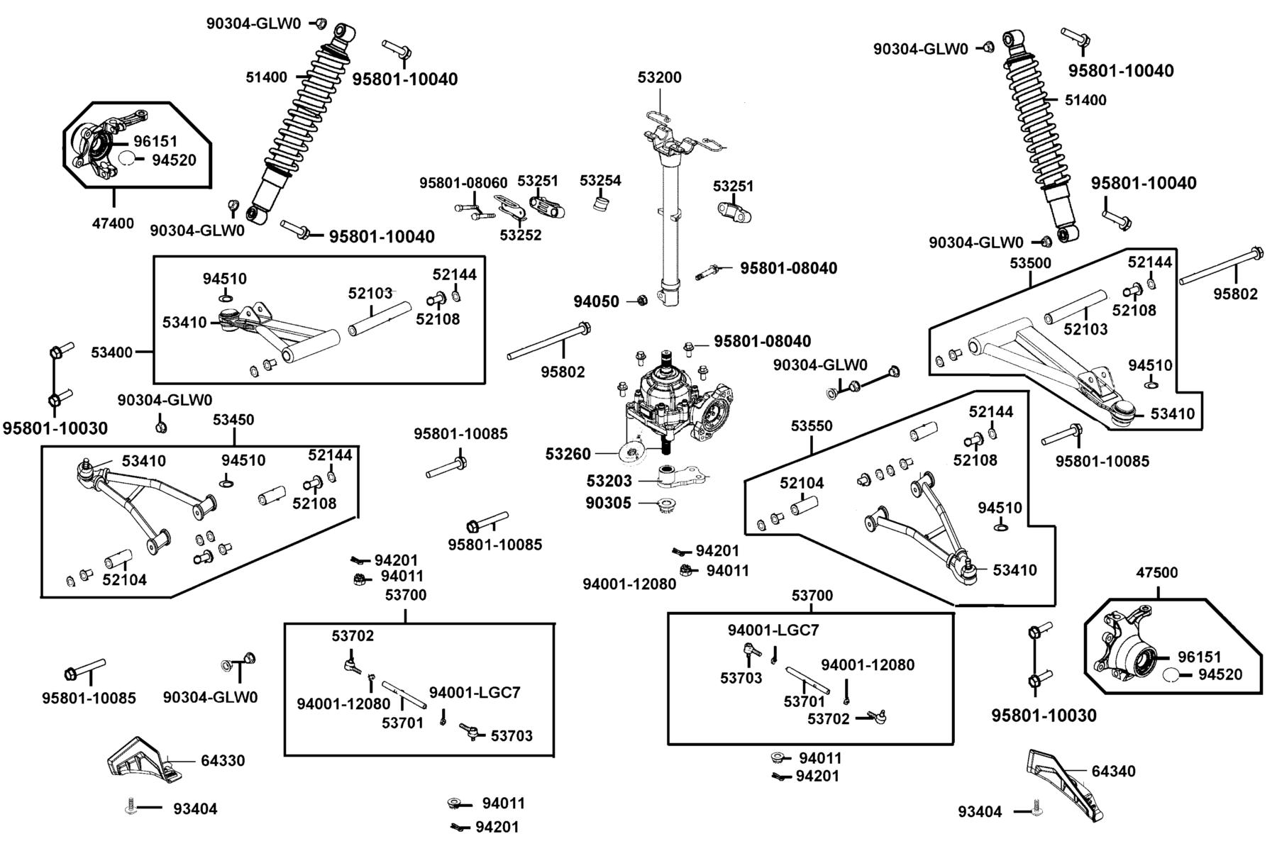 MXU 550(2021) Stem Steering parts diagram