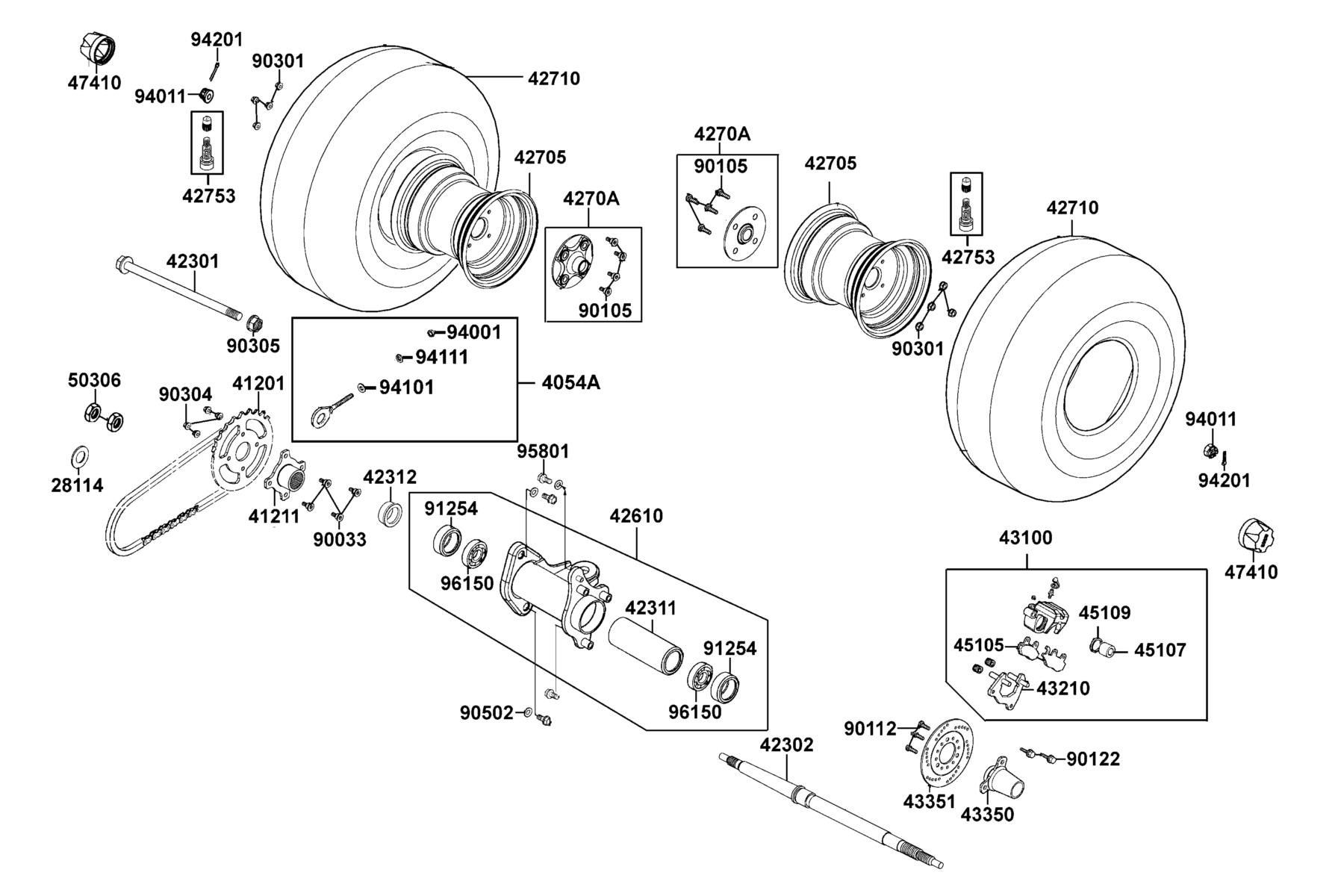 MXU 150X 2025MY EPA Rear Wheel parts diagram