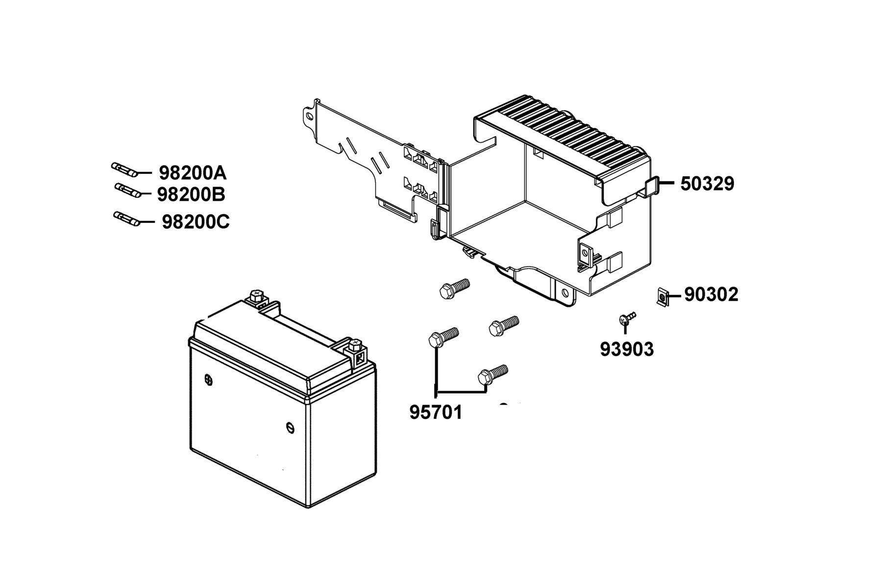 Like 150i ABS(2022) Battery parts diagram