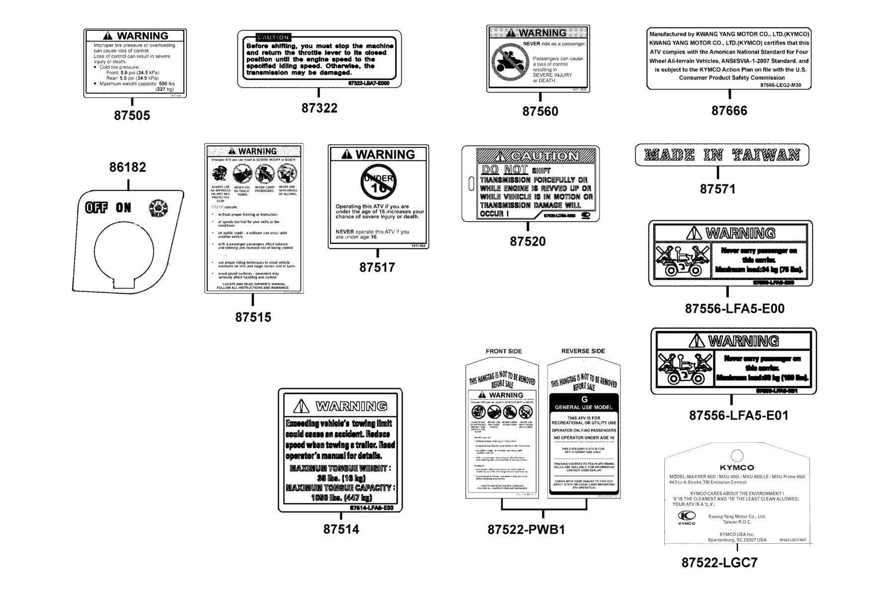 MXU 450i(2019) Caution Label parts diagram