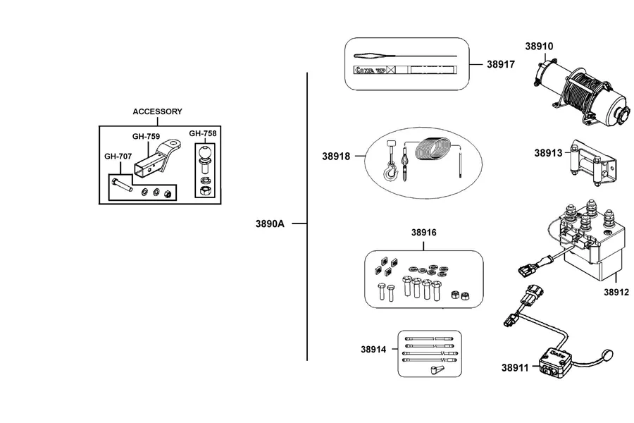 F24 Winch Comp parts diagram