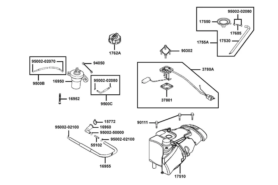 F10 Fuel Tank parts diagram