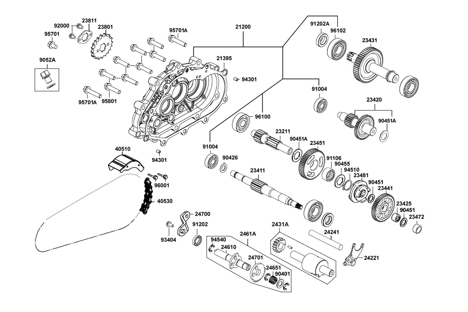 MONGOOSE 110i Transmission parts diagram