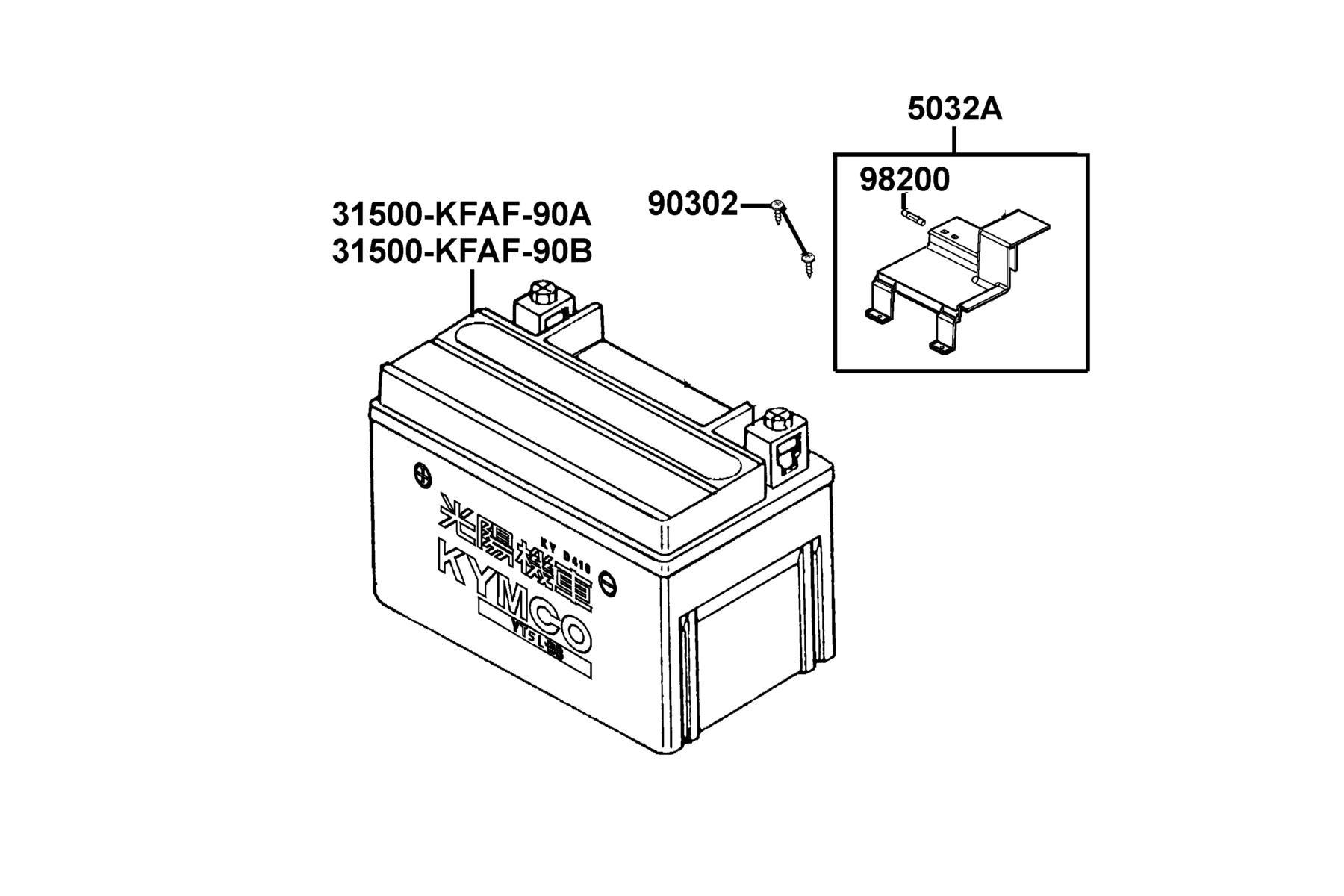 MXU 150 (2016~) Battery parts diagram