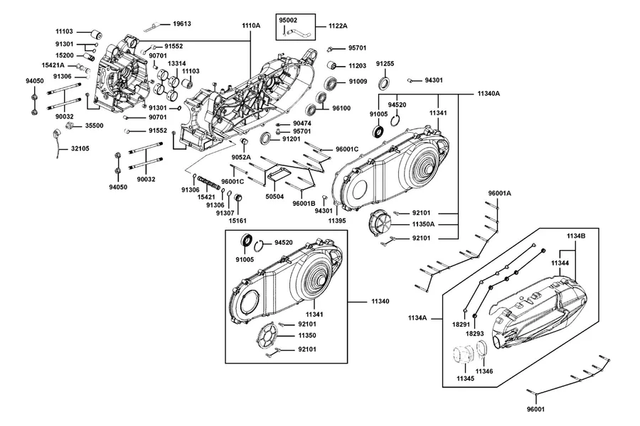E01 Crank Case parts diagram