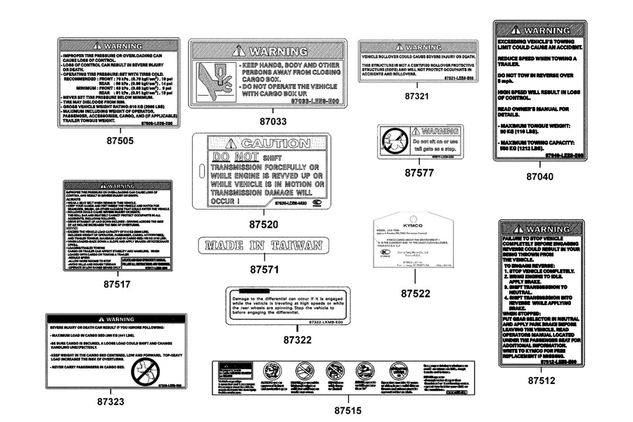 F24 Caution Label parts diagram