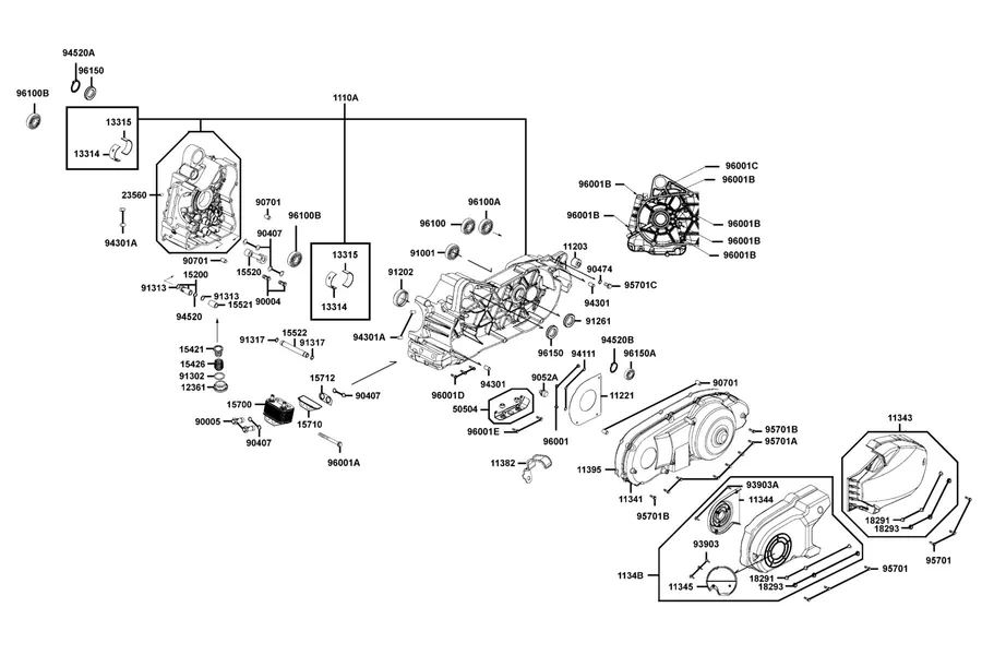 E01 Crank Case parts diagram