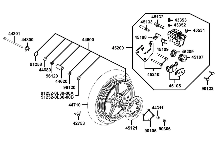F07 Front Wheel parts diagram
