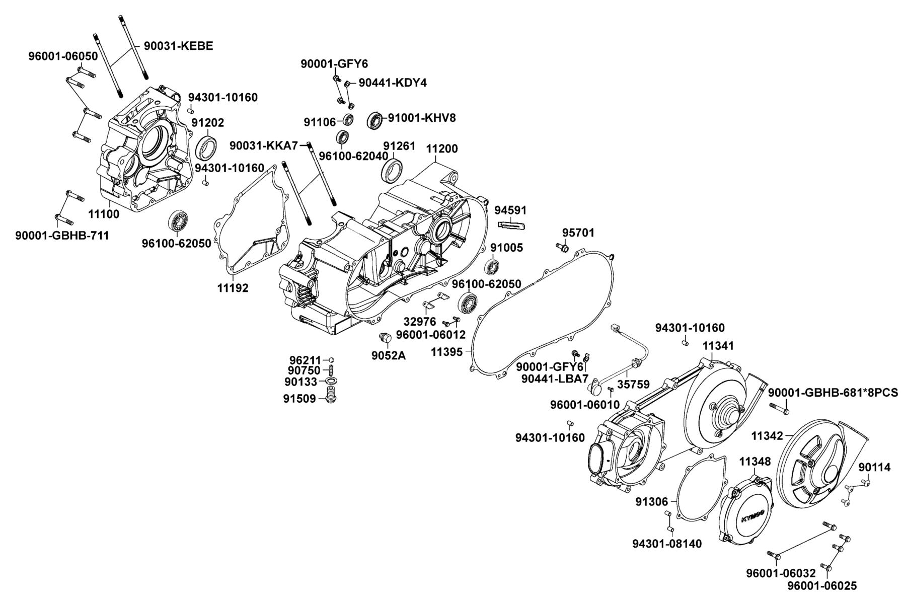 Mongoose 270(2019) Crank Case parts diagram