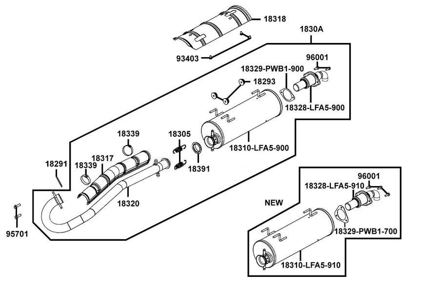 F14 Exhaust Muffler parts diagram