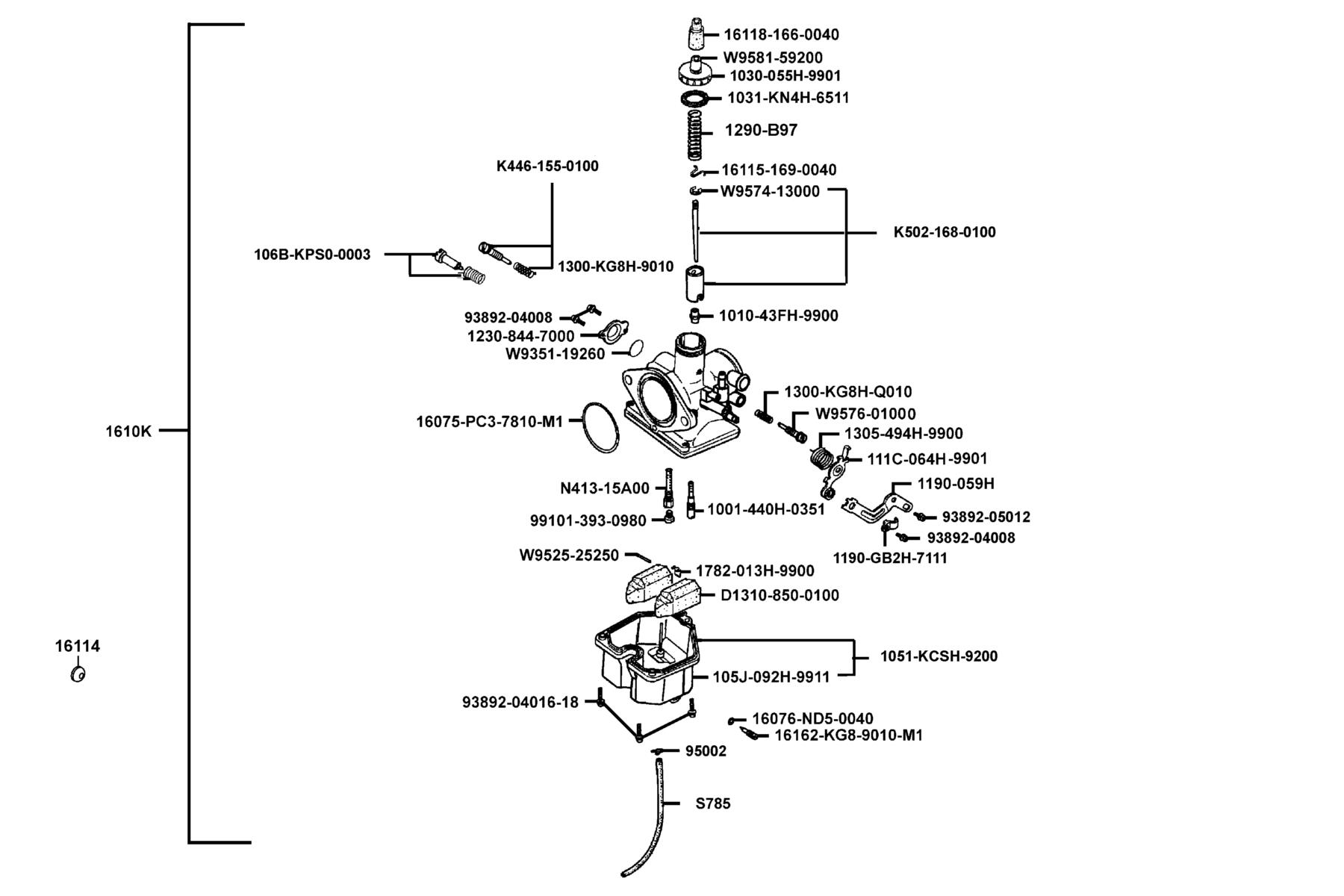 MXU 150X 2023MY Carburetor parts diagram