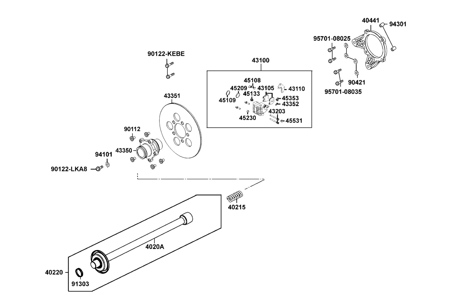 UXV(2022) Caliper Assy Rear parts diagram