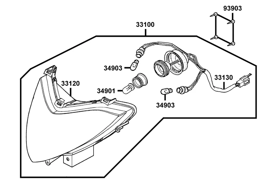 F01 Head Light parts diagram