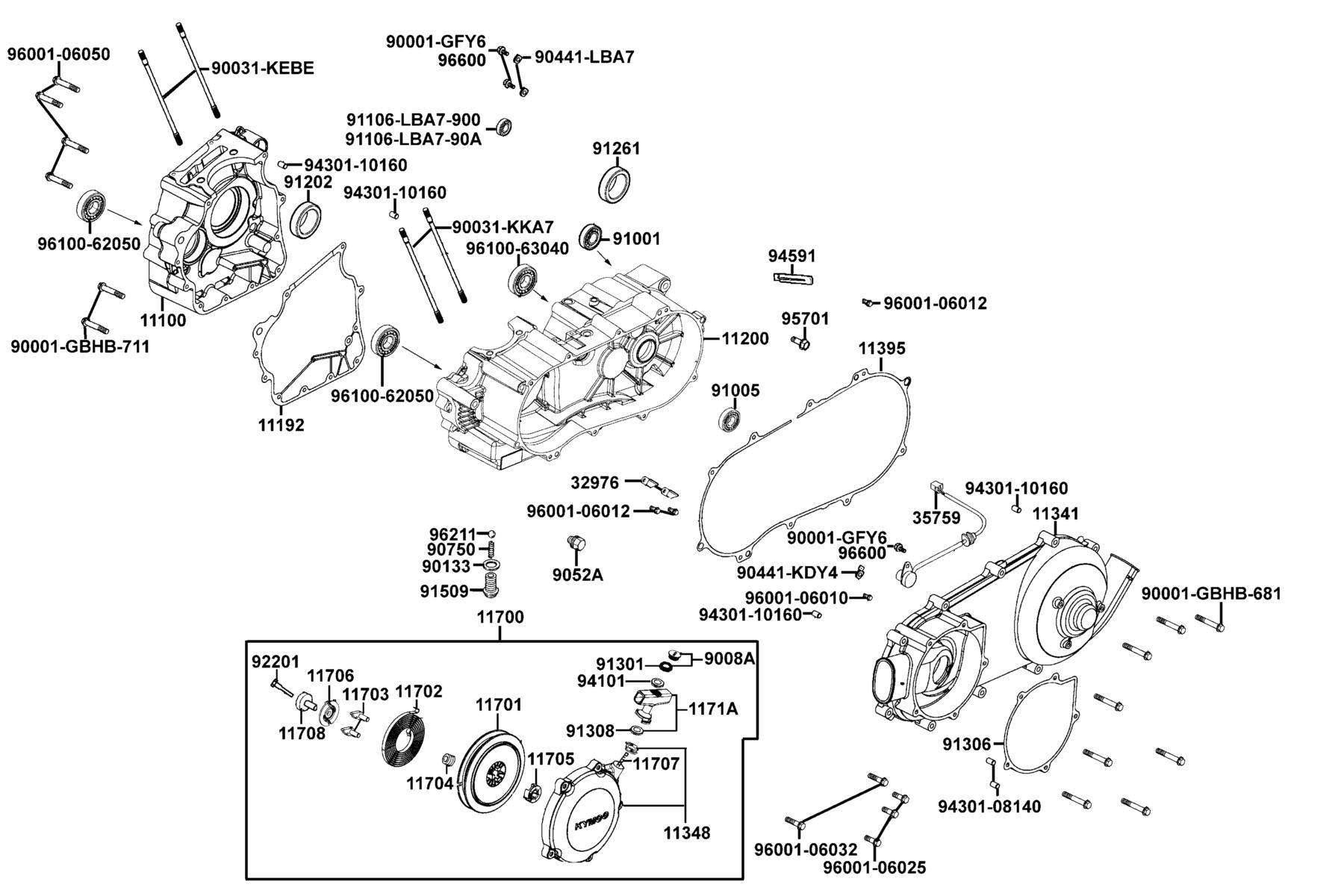 MXU 270(2019) Crank Case parts diagram