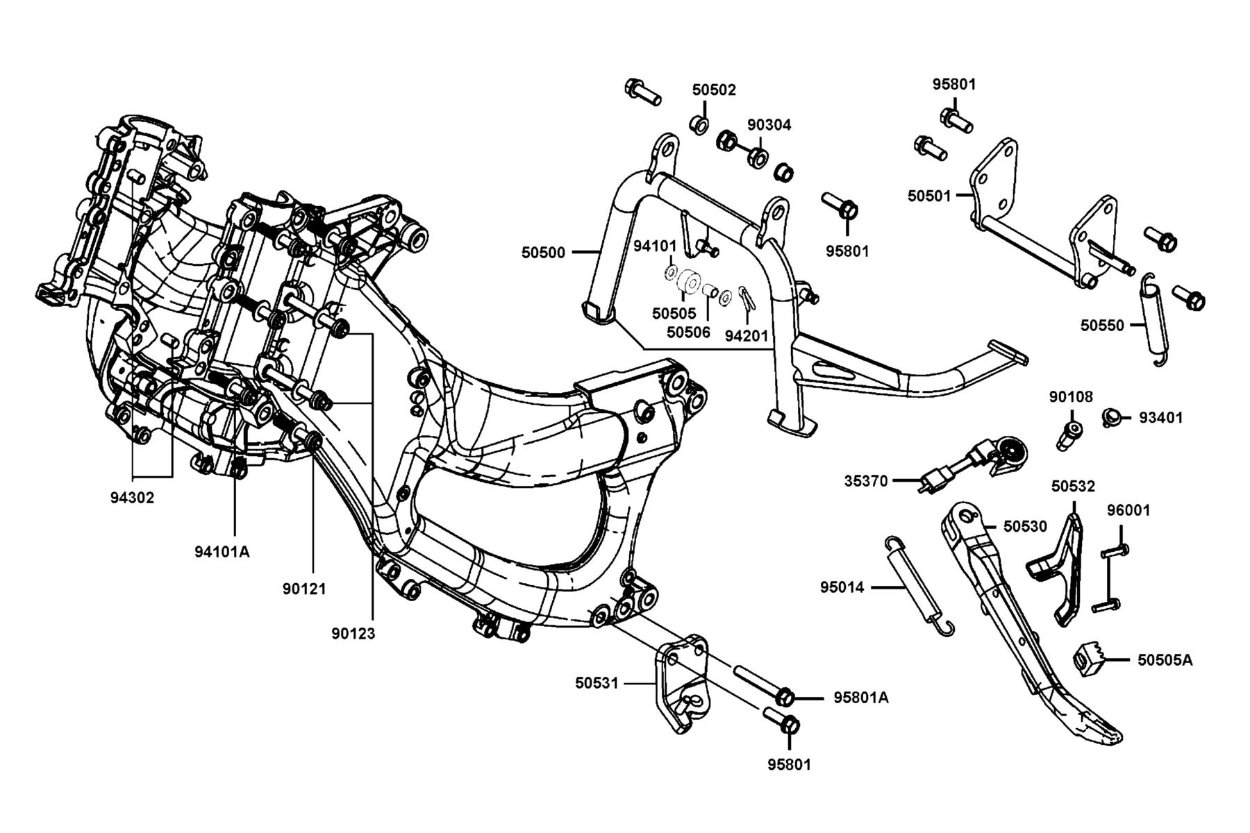 AK550 2022 Fr Body Frame●Stand parts diagram