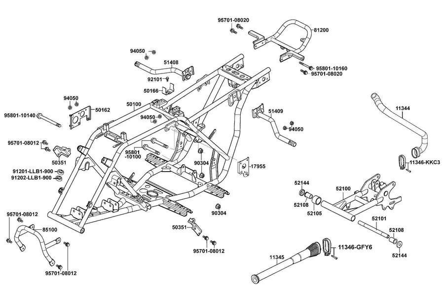 F19 Frame Body parts diagram