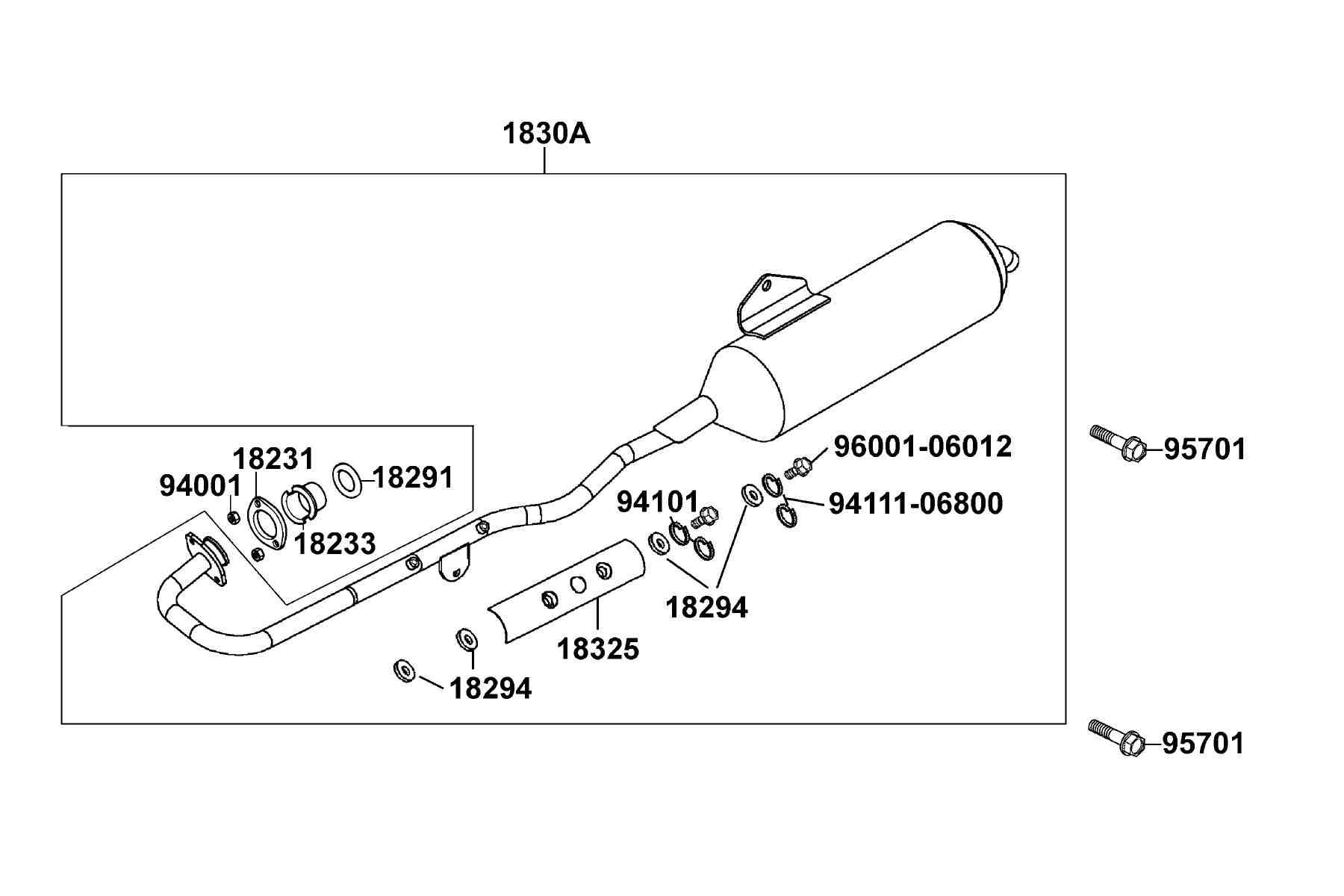 KYMCO Mxer 150 (2002) Exhaust Muffler parts diagram