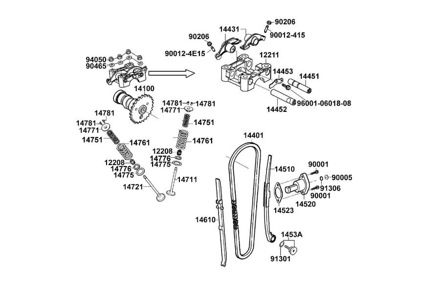 E03 Cam Shaft Comp parts diagram