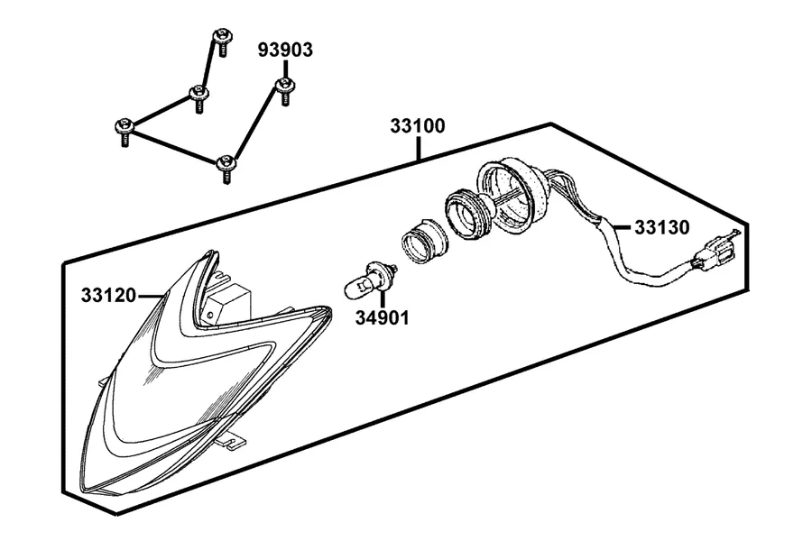 F01 Head Light parts diagram