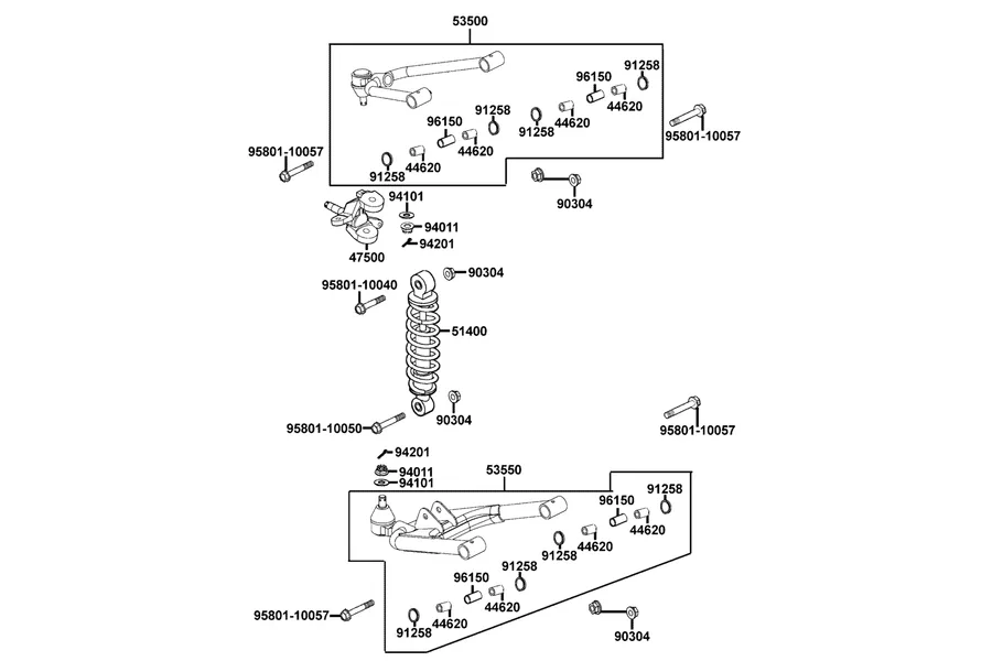 F17 Cushion and Left Arm Swing parts diagram