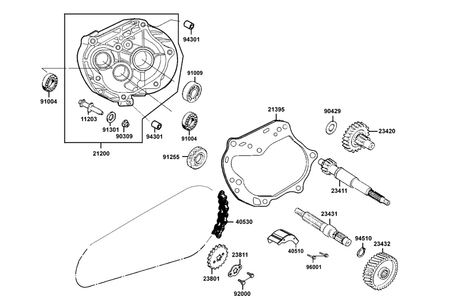 E08 Transmission parts diagram