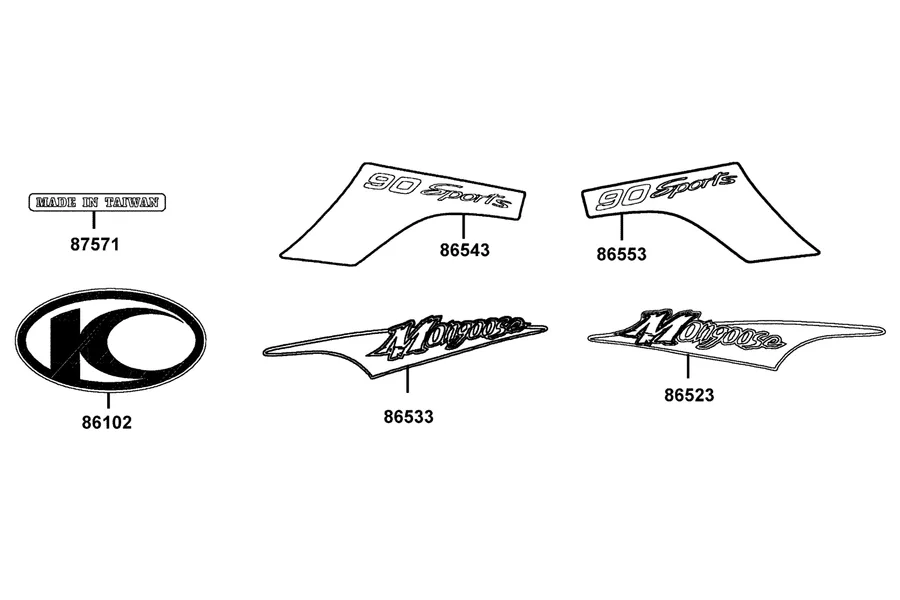 F19 Emblem and Stripe parts diagram