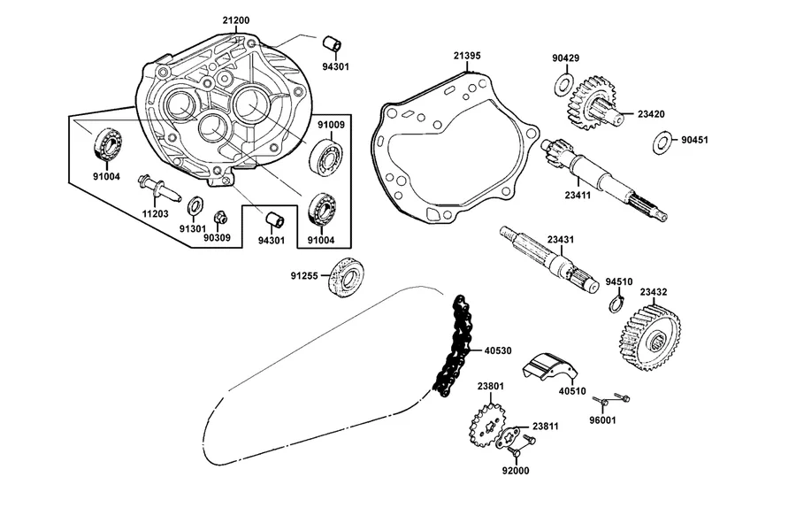 E08 Transmission parts diagram