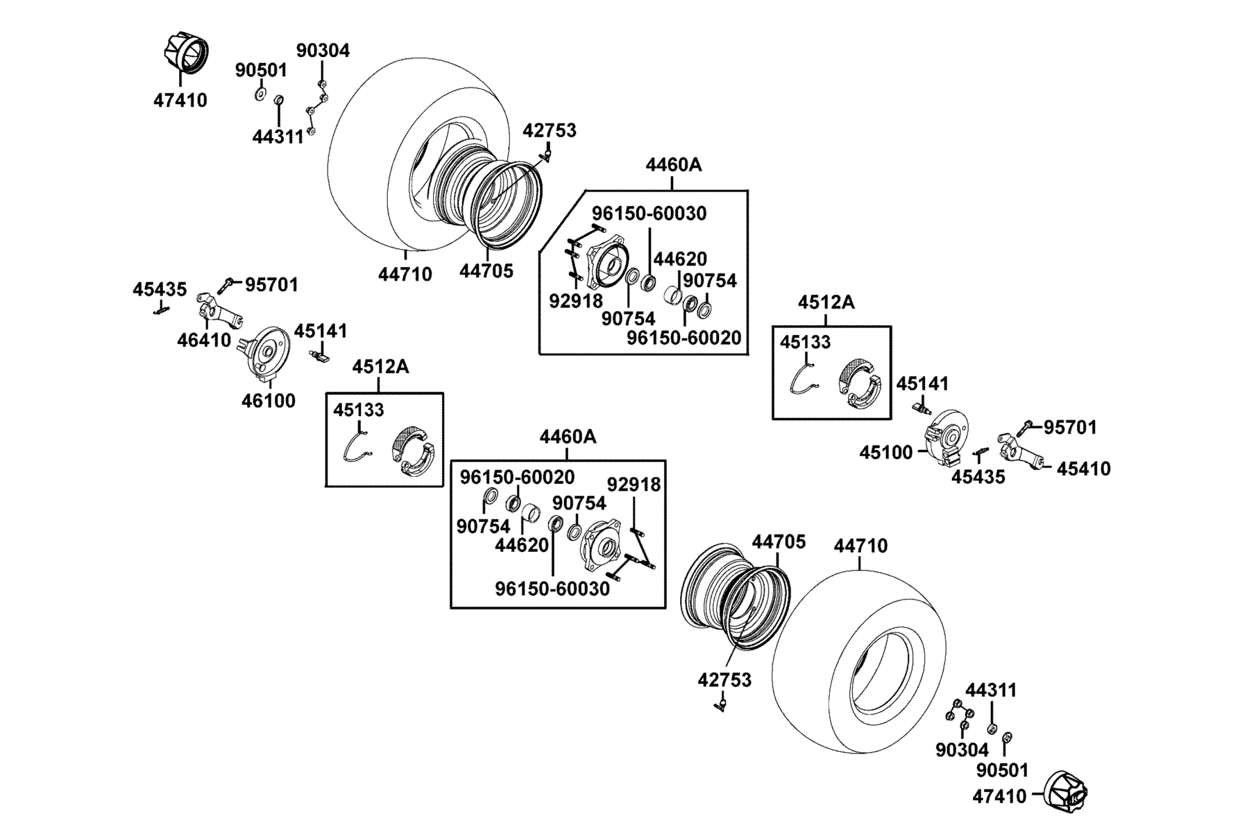 KYMCO Mongoose 50 (2007-2007) Front Wheel parts diagram