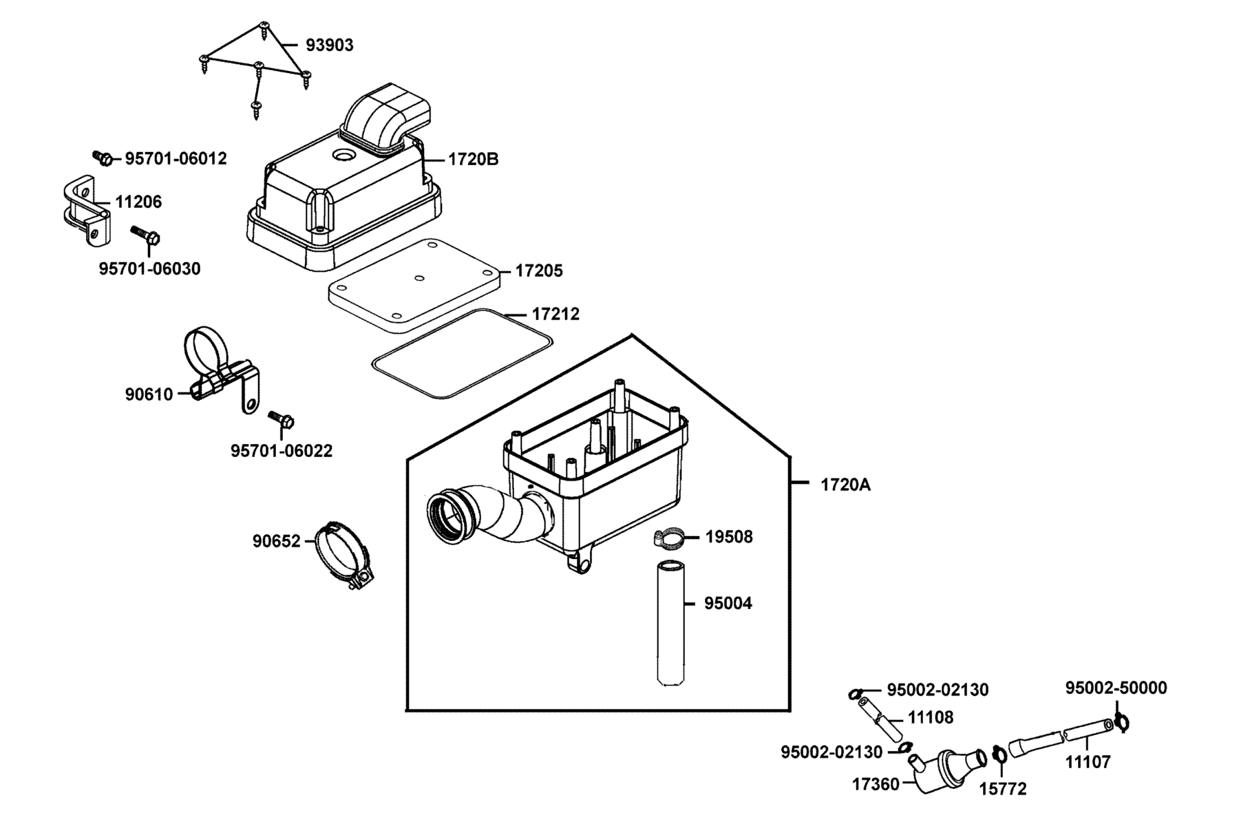 KYMCO Mongoose 50 (2007-2007) Air Cleaner parts diagram