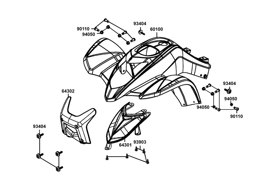 F03 Fender Front parts diagram